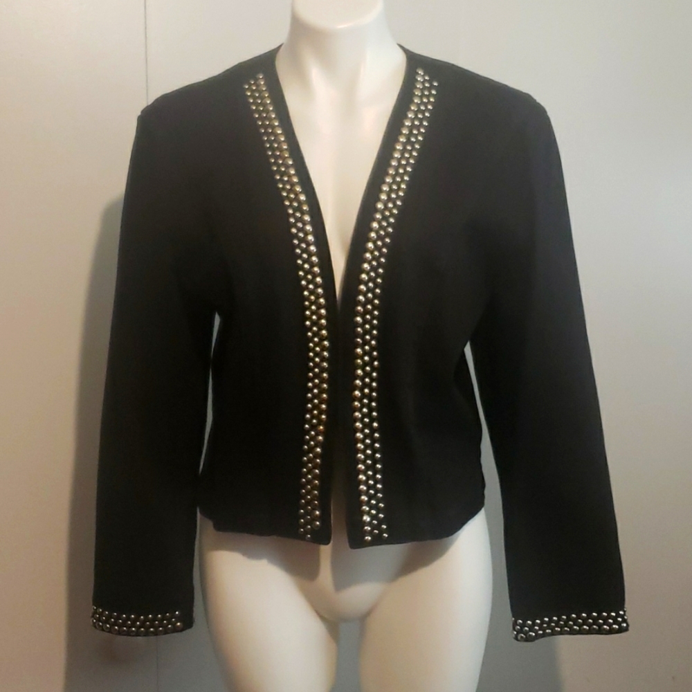 Retro Old School Western Black Studded Vintage Denim Jacket Rodeo Festival